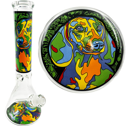 10.5" 5mm Beaker w/ Dog Design - Assorted Dogs [WP-G-249]