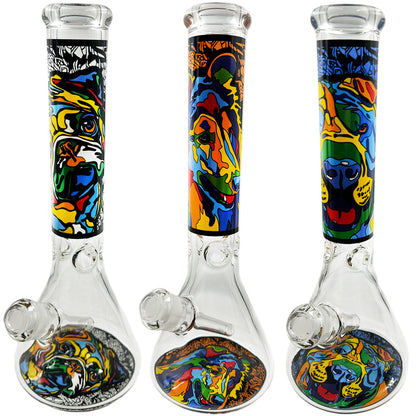10.5" 5mm Beaker w/ Dog Design - Assorted Dogs [WP-G-249]