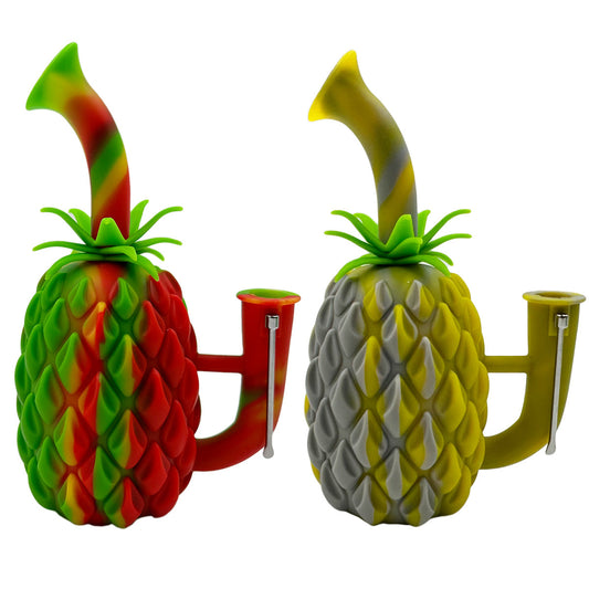 7” Pineapple W.P. w/ Built-In Stash Box, Dab Container & Dab Tool w/ Magnet - Assorted Colors [WP-S-170]